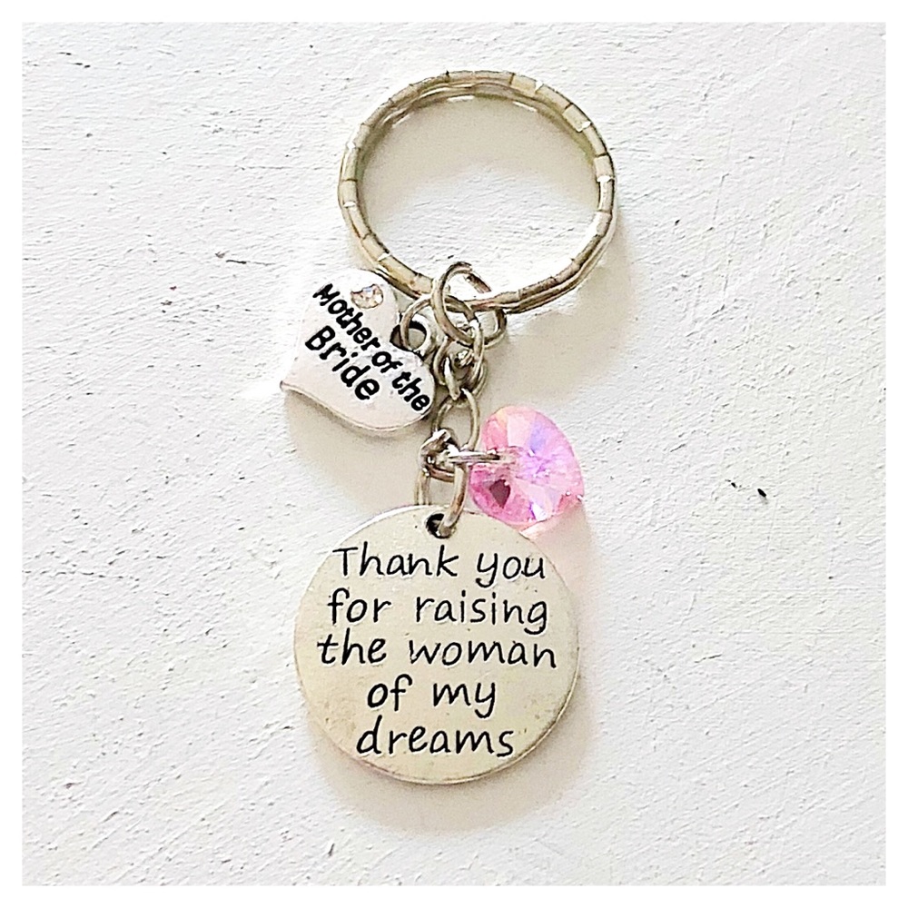 Personalized Mother of the Bride Silver Keychain